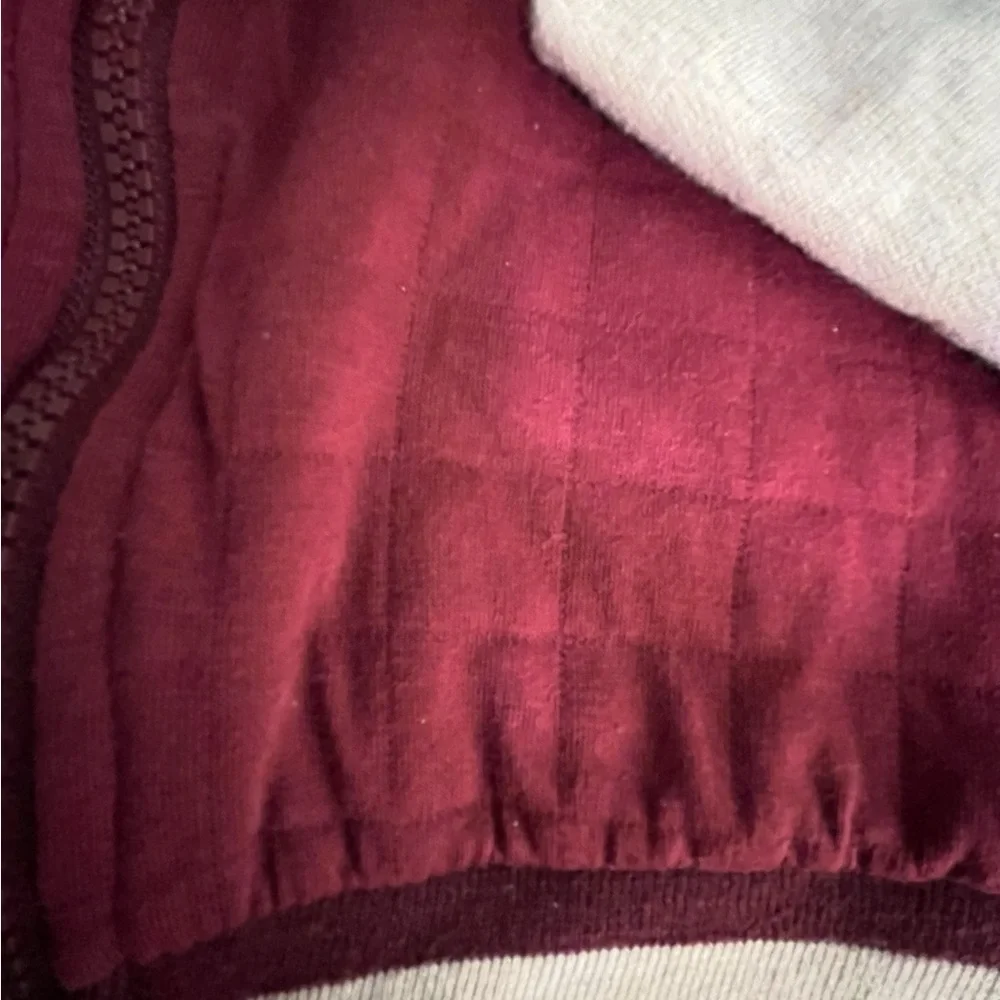 Boys Varsity Full Zip Up Quilted Jacket, Gray and Burgundy, size 3T